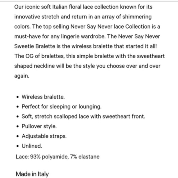 COSABELLA Never said Never Sweetie Bralette size M - Picture 7 of 7